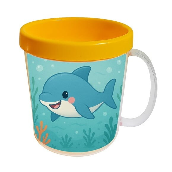 Caneca Acrílica Infantil Personalizada Tubarãozinho Fofo