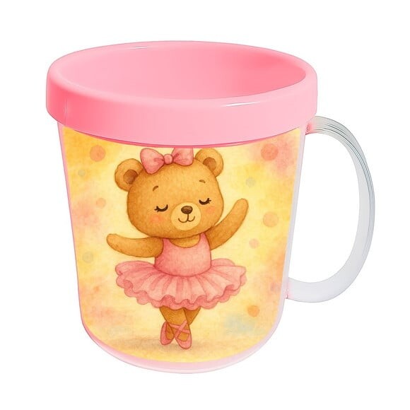 Caneca Acrílica Infantil Personalizada Ursinha Bailarina