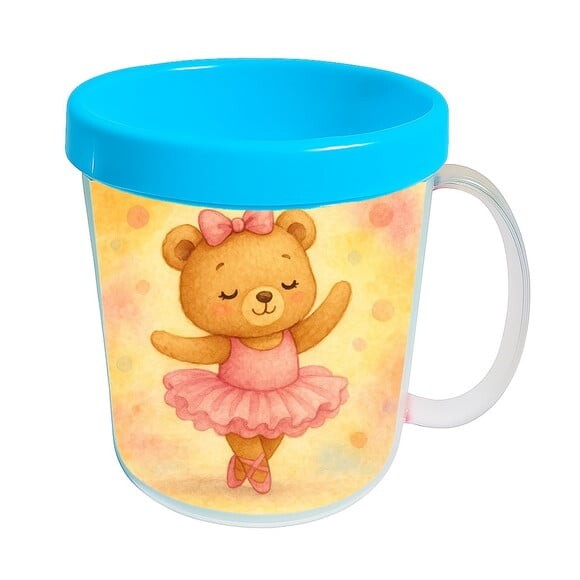 Caneca Acrílica Infantil Personalizada Ursinha Bailarina