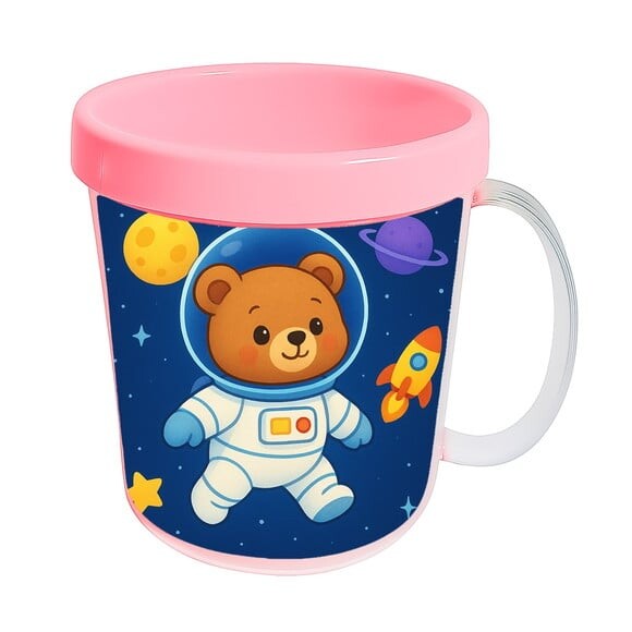 Caneca Acrílica Infantil Personalizada Ursinho Astronauta