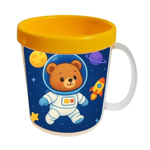 Caneca Acrílica Infantil Personalizada Ursinho Astronauta