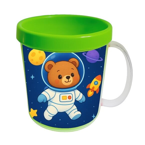 Caneca Acrílica Infantil Personalizada Ursinho Astronauta