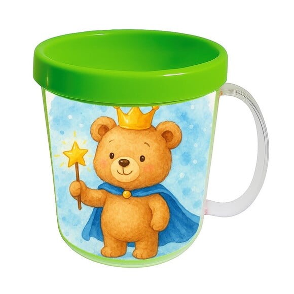 Caneca Acrílica Infantil Personalizada Ursinho Príncipe