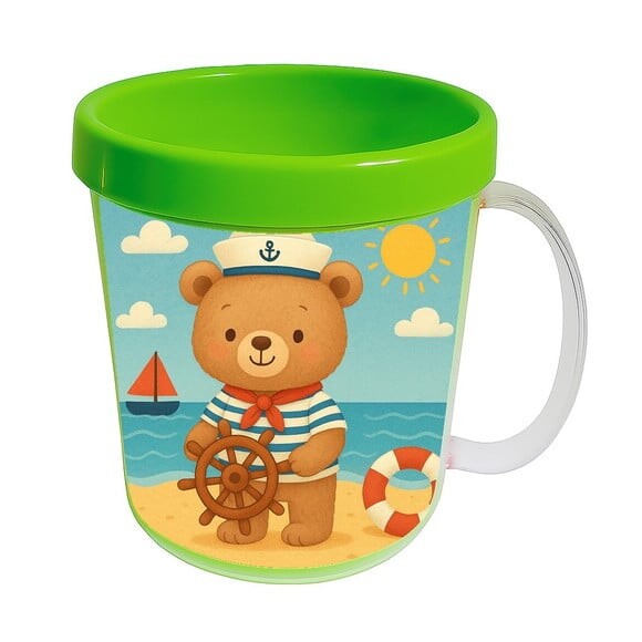 Caneca Acrílica Infantil Personalizada Ursinho Marinheiro