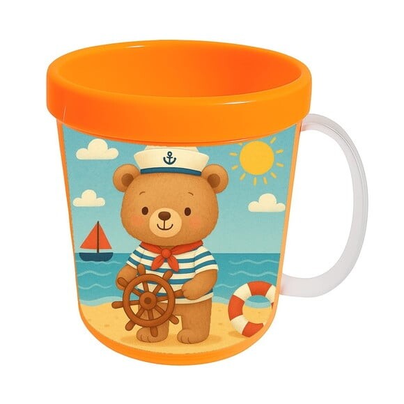 Caneca Acrílica Infantil Personalizada Ursinho Marinheiro
