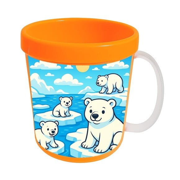 Caneca Acrílica Infantil Personalizada Ursos Polares