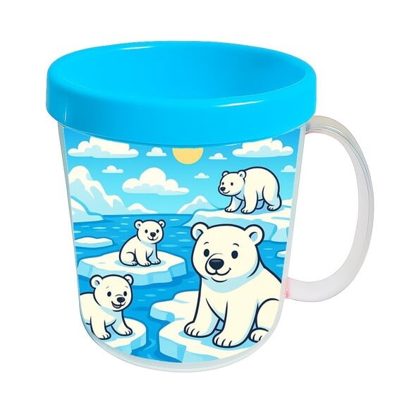 Caneca Acrílica Infantil Personalizada Ursos Polares
