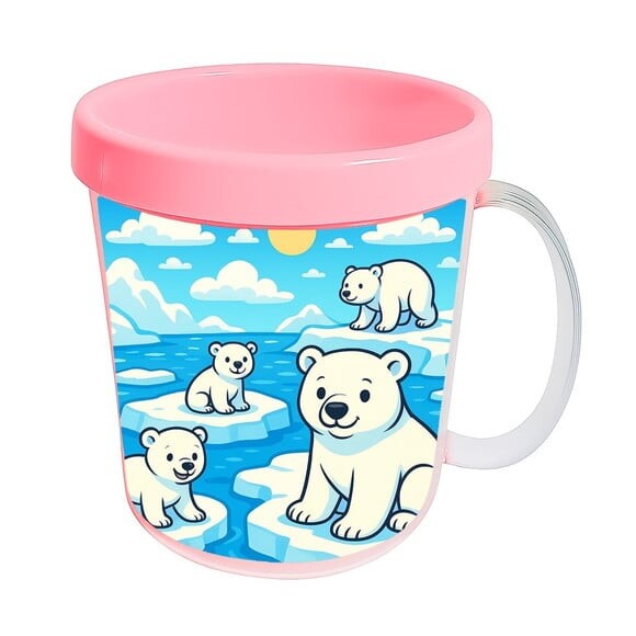 Caneca Acrílica Infantil Personalizada Ursos Polares