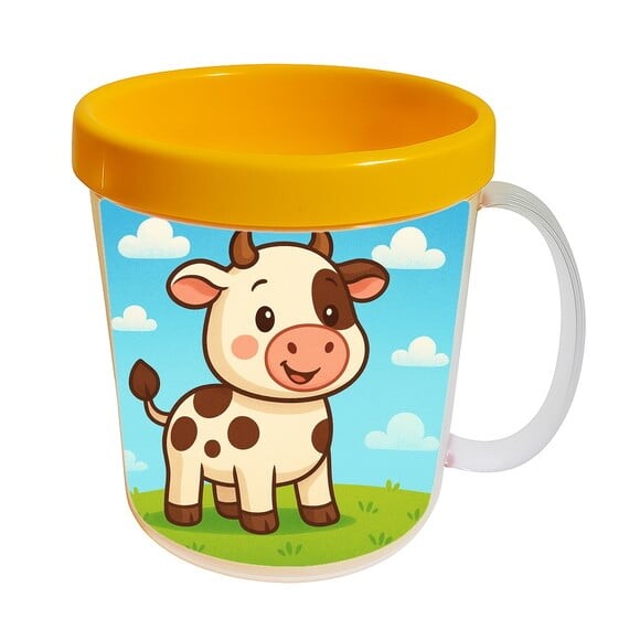 Caneca Acrílica Infantil Personalizada Vaquinha