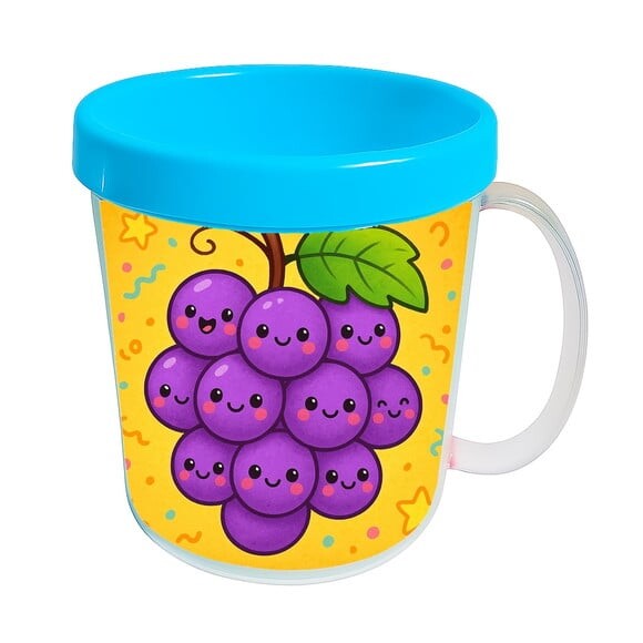 Caneca Acrílica Infantil Personalizada Uvinhas Fofas