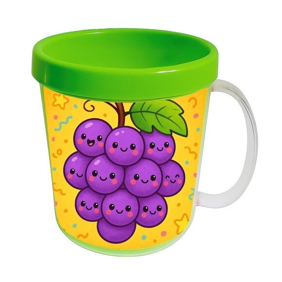 Caneca Acrílica Infantil Personalizada Uvinhas Fofas