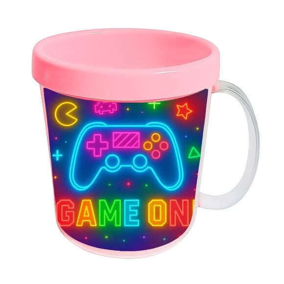 Caneca Acrílica Infantil Personalizada Video Game Neon