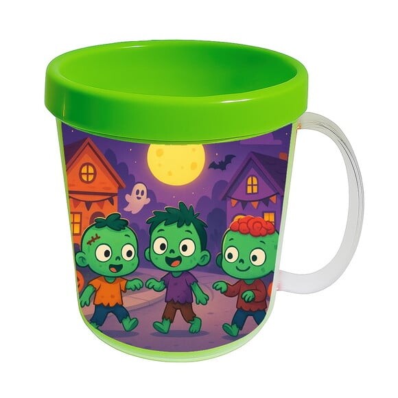 Caneca Acrílica Infantil Personalizada Zumbis Fofinhos