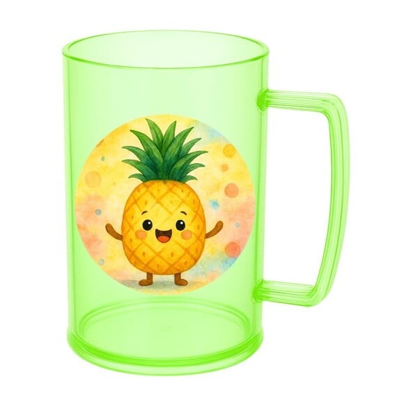 Caneca de Chopp Infantil Personalizada Abacaxi