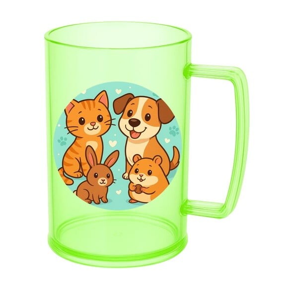 Caneca de Chopp Infantil Personalizada Animais de Estimação