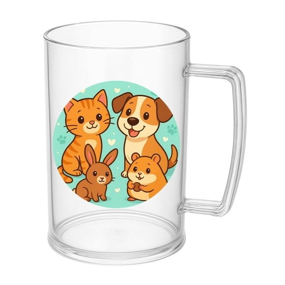 Caneca de Chopp Infantil Personalizada Animais de Estimação