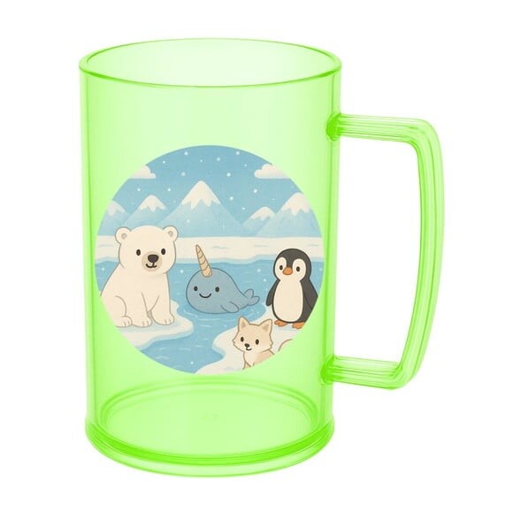 Caneca de Chopp Infantil Personalizada Animais do Ártico