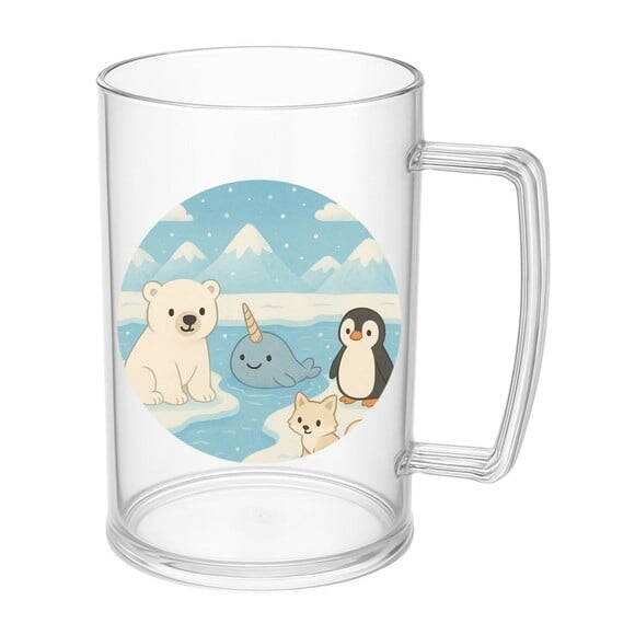 Caneca de Chopp Infantil Personalizada Animais do Ártico
