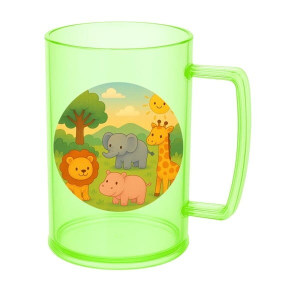 Caneca de Chopp Infantil Personalizada Animais Selvagens