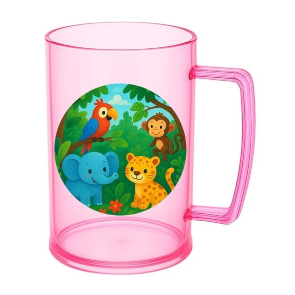 Caneca de Chopp Infantil Personalizada Animais Tropicais