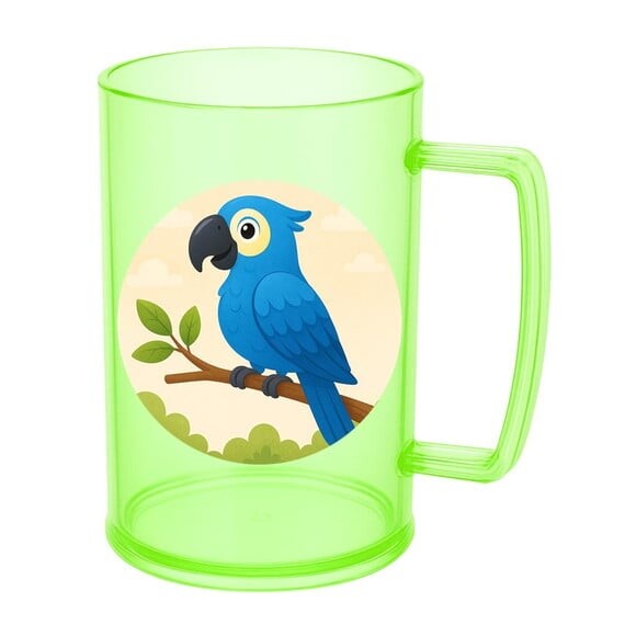 Caneca de Chopp Infantil Personalizada Arara Azul