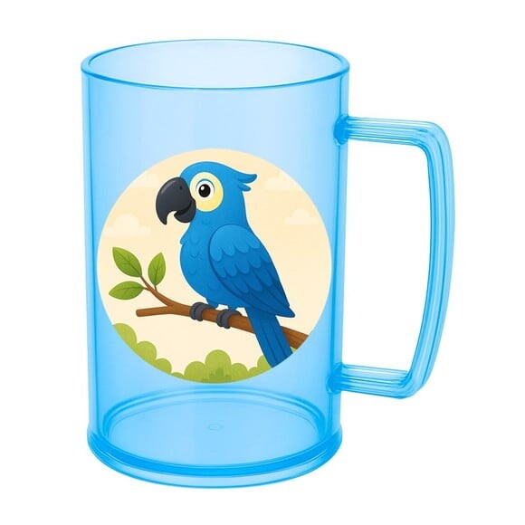 Caneca de Chopp Infantil Personalizada Arara Azul
