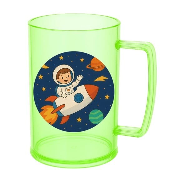 Caneca de Chopp Infantil Personalizada Aventura Espacial