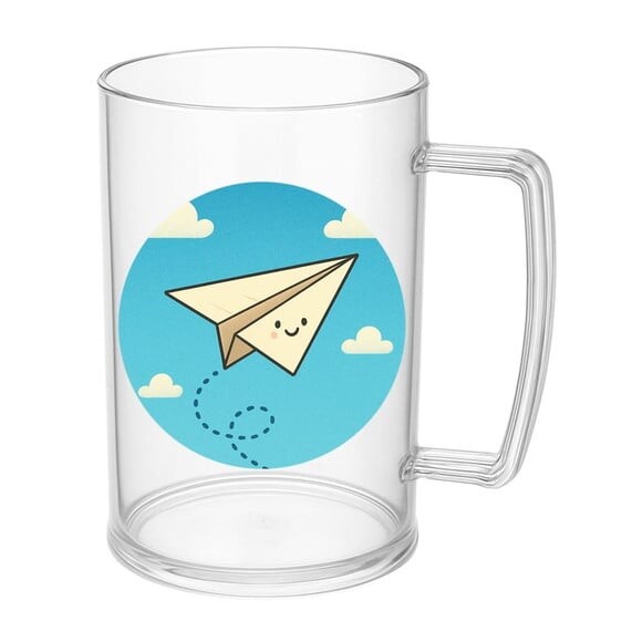 Caneca de Chopp Infantil Personalizada Aviãozinho de Papel