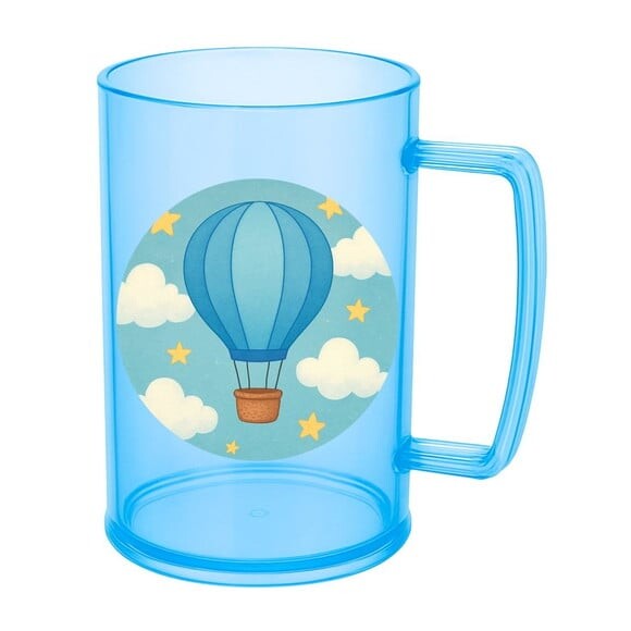 Caneca de Chopp Infantil Personalizada Balão de Ar Azul