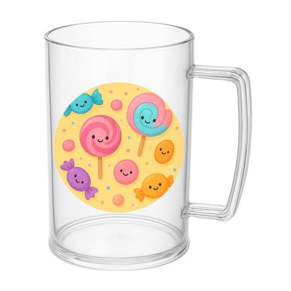 Caneca de Chopp Infantil Personalizada Balas e Pirulitos
