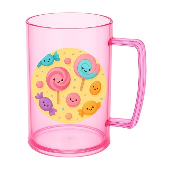 Caneca de Chopp Infantil Personalizada Balas e Pirulitos