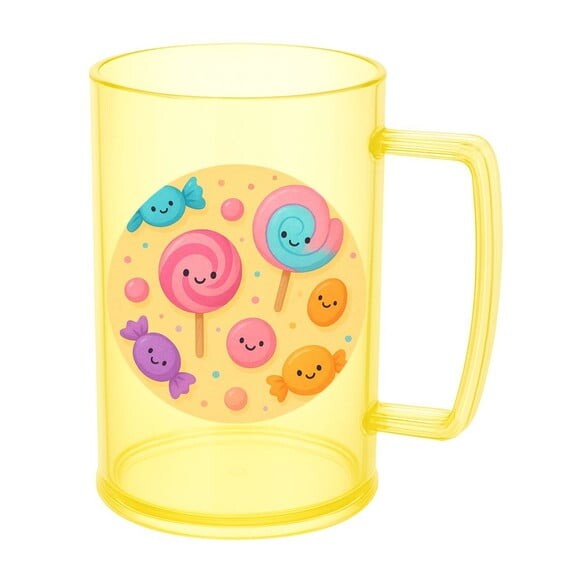 Caneca de Chopp Infantil Personalizada Balas e Pirulitos