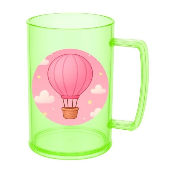 Caneca de Chopp Infantil Personalizada Balão de Ar Rosa