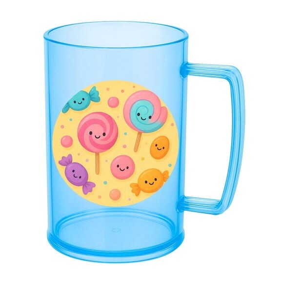 Caneca de Chopp Infantil Personalizada Balas e Pirulitos