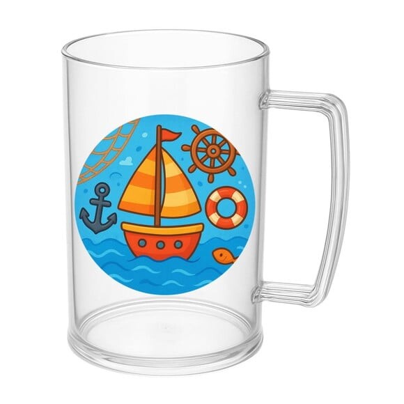 Caneca de Chopp Infantil Personalizada Barquinho