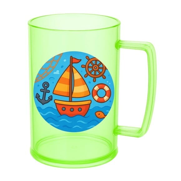 Caneca de Chopp Infantil Personalizada Barquinho