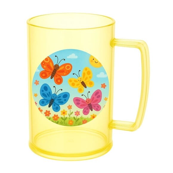 Caneca de Chopp Infantil Personalizada Borboletas