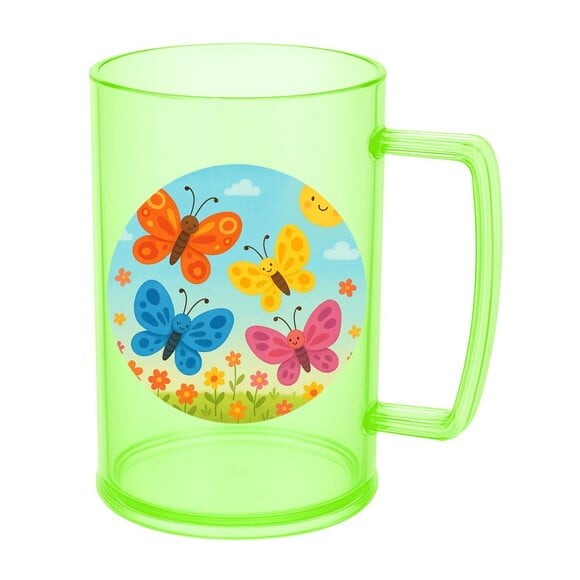 Caneca de Chopp Infantil Personalizada Borboletas