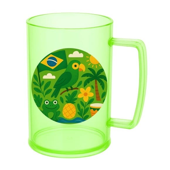 Caneca de Chopp Infantil Personalizada Brasil Verde Amarelo