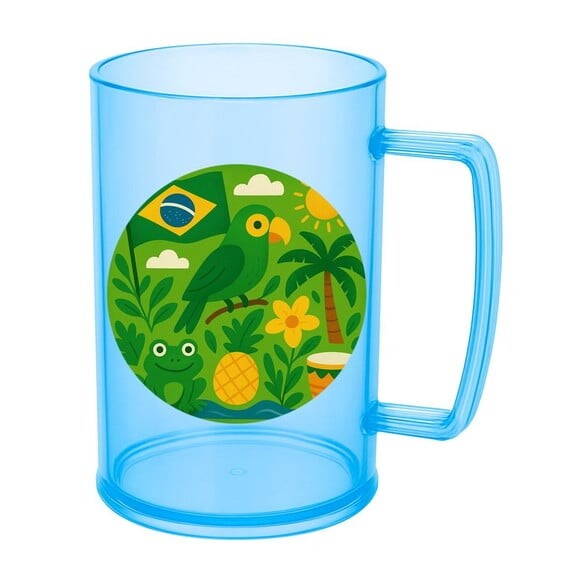 Caneca de Chopp Infantil Personalizada Brasil Verde Amarelo