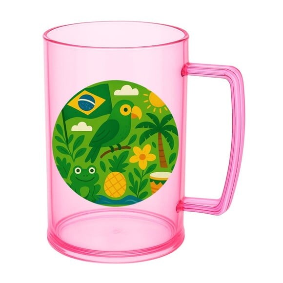 Caneca de Chopp Infantil Personalizada Brasil Verde Amarelo