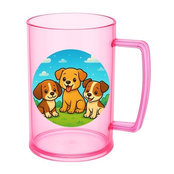 Caneca de Chopp Infantil Personalizada Cachorrinhos