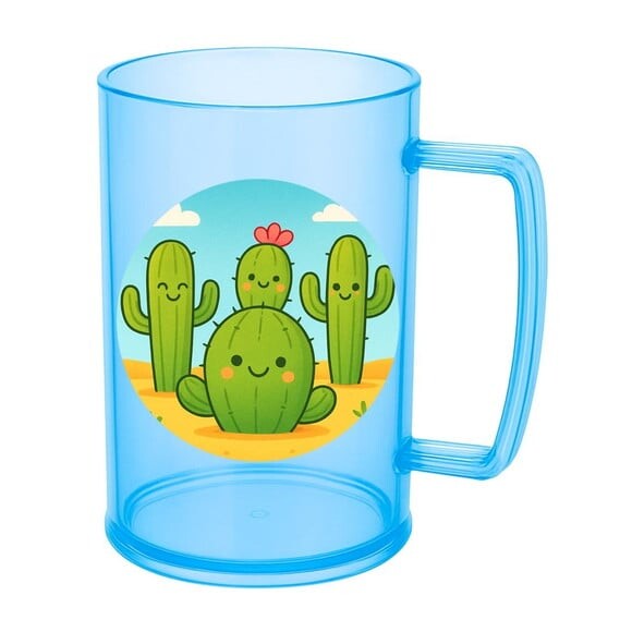 Caneca de Chopp Infantil Personalizada Cactos Fofos