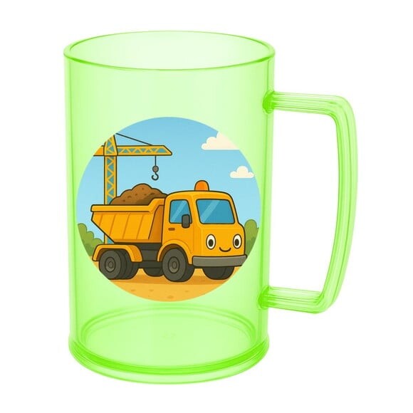 Caneca de Chopp Infantil Personalizada Caminhão Caçamba