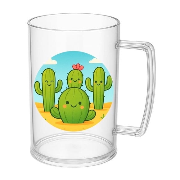 Caneca de Chopp Infantil Personalizada Cactos Fofos