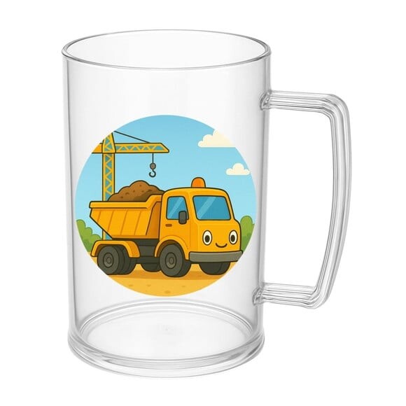 Caneca de Chopp Infantil Personalizada Caminhão Caçamba