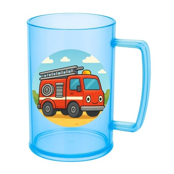 Caneca de Chopp Infantil Personalizada Caminhão de Bombeiro