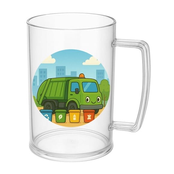 Caneca de Chopp Infantil Personalizada Caminhão de Lixo