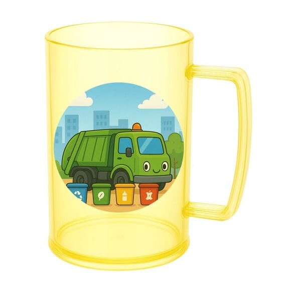 Caneca de Chopp Infantil Personalizada Caminhão de Lixo