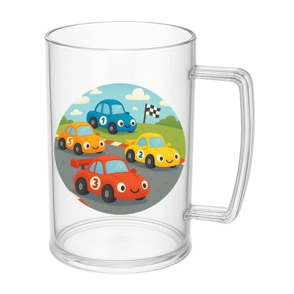 Caneca de Chopp Infantil Personalizada Carros de Corridas